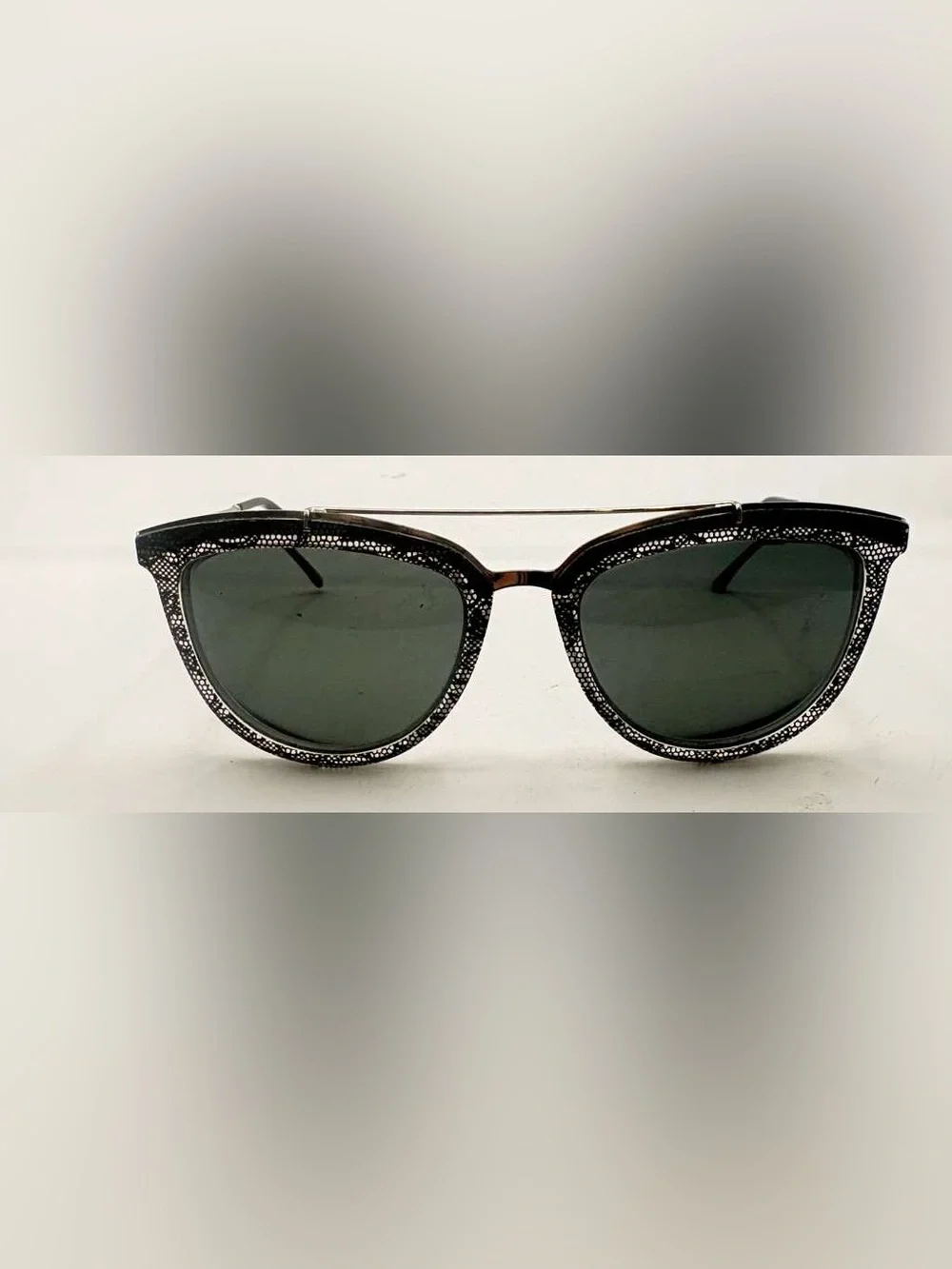 Zenni 1131221 Black Gold Translucent Oval Sunglasses Frames Only